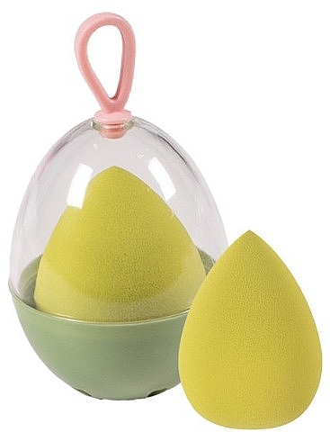 Спонж для макияжа в футляре, 38402, салатовый - Top Choice Blender Sponge with Case — фото N1