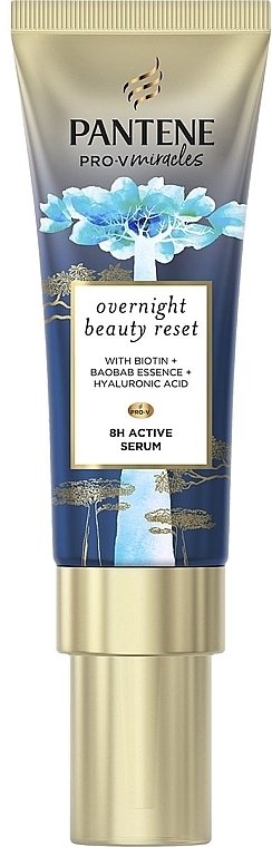Нічна сироватка для волосся з біотином та есенцією баобаба - Pantene Pro-V Miracles 8H Active Serum Overnight Beauty Reset — фото N1