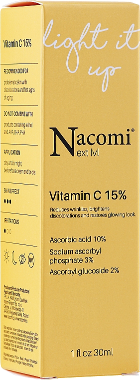 Сыворотка для лица с 15 % витамином С - Nacomi Next Level Vitamin C 15% 