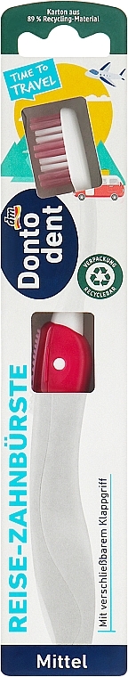 Складна зубна щітка, червона - Dontodent — фото N1