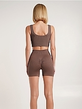 Безшовні шорти в рубчик "SHORTS RIB SHAPE", deep taupe - Giulia — фото N2