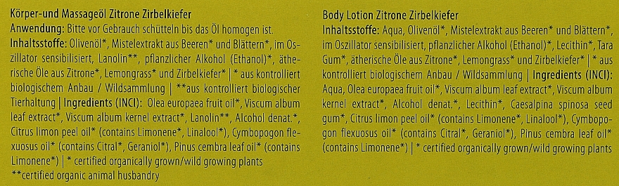 Органічний подарунковий набір "Лимон і кедр" - Sonett (b/lot/50ml + oil/50ml) — фото N3