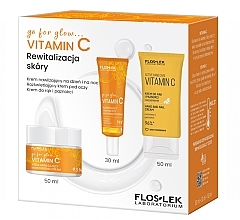 Духи, Парфюмерия, косметика Набор - Floslek Vitamin C Go For Glow (f/cr/50ml + eye/cr/30ml + h/cr/50ml)