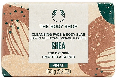 Мило для обличчя й тіла "Ши" для сухої шкіри - The Body Shop Shea Cleansing Face & Body Slab — фото N1