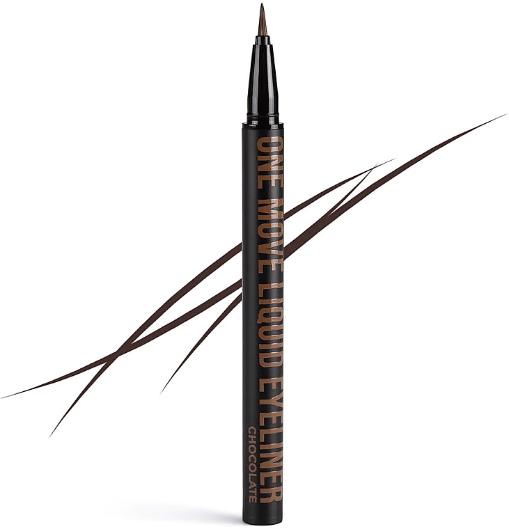  Підводка-фломастер для очей - One Move Liquid Liner Chocolate — фото N2