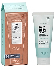 Цукровий скраб для шкіри голови та тіла "Чистий океан" - Voesh Sugar Scrub+Bubble Wash Clean Ocean — фото N1