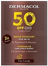 Водостойкое солнцезащитное молочко - Dermacol Water Resistant Sun Milk SPF 50 (саше) — фото N1