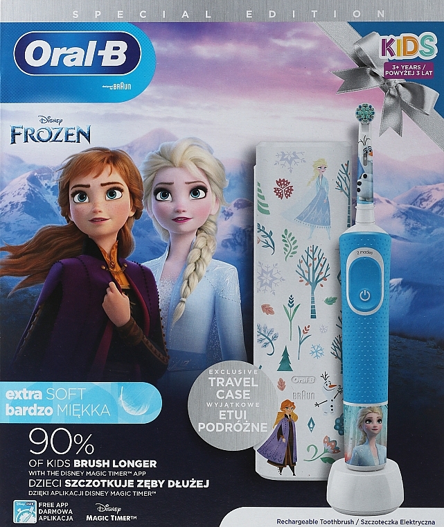 Набор - Oral-B Kids Frozen Special Edition (tooth/brush/1pcs + case) — фото N1