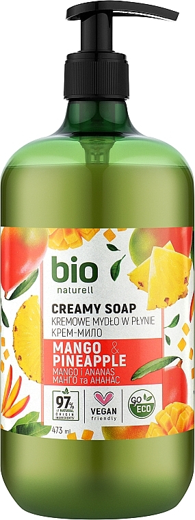 Крем-мило "Манго і ананас" - Bio Naturell Mango & Pineapple Creamy Soap  — фото N1