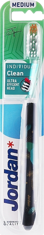 Зубная щетка средняя Individual Clean, черная с шишками - Jordan Individual Clean Medium — фото N1