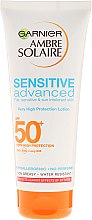 Духи, Парфюмерия, косметика Солнцезащитное молочко для чувствительной кожи - Garnier Ambre Solaire Sensitive Advanced SPF 50+