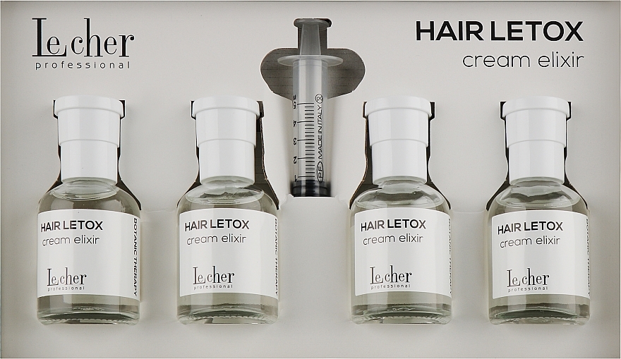 УЦЕНКА Набор ампул для восстановления волос - Lecher Hair Letox (4x50 ml + syringe) * — фото N2