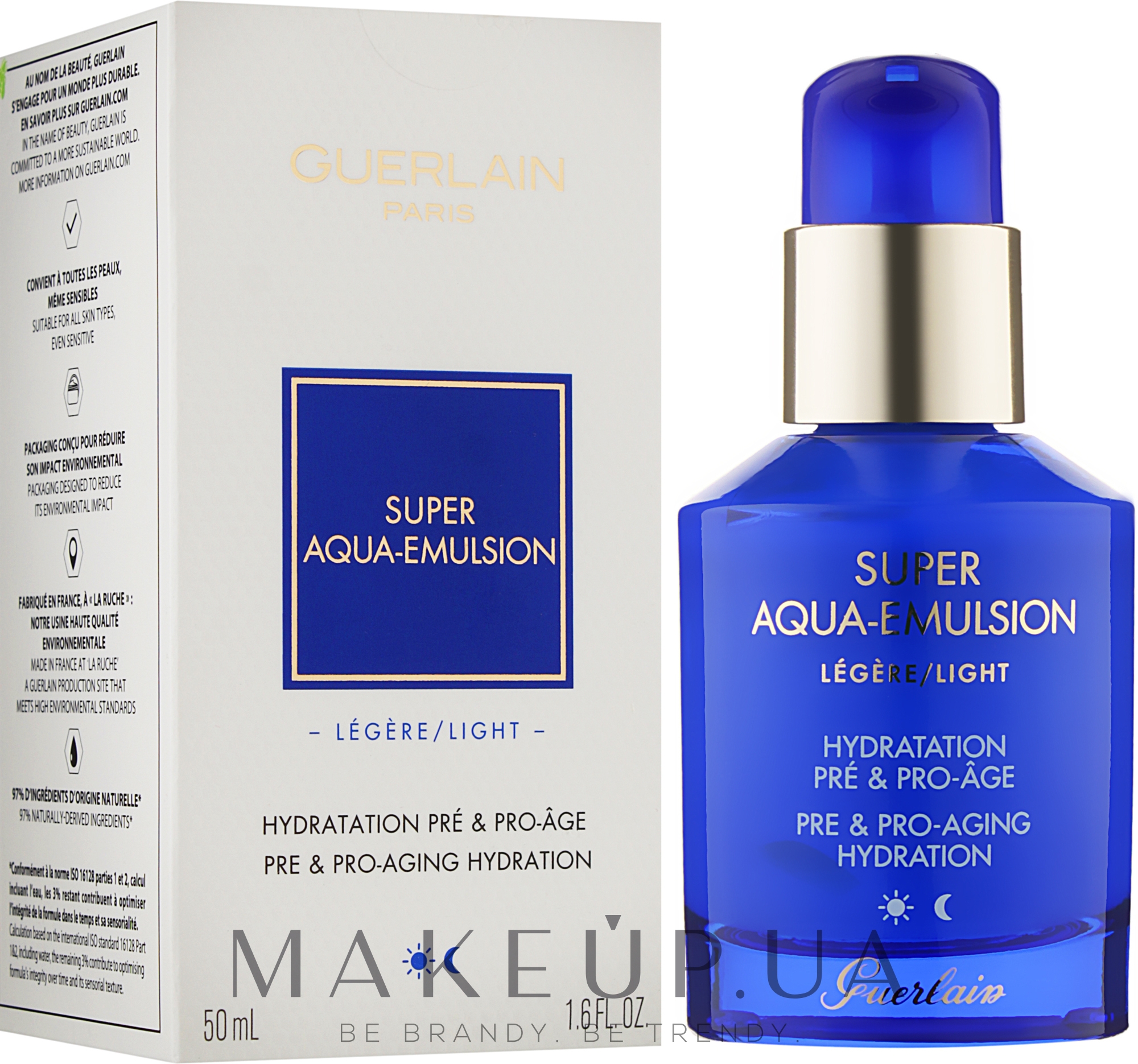 Легкая увлажняющая эмульсия для зрелой кожи и предупреждения старения - Guerlain Super Aqua Light Emulsion — фото 50ml