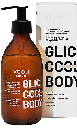 Отшелушивающе-регулирующий гель для мытья тела - Veoli Botanica Glic Cool Body — фото N2