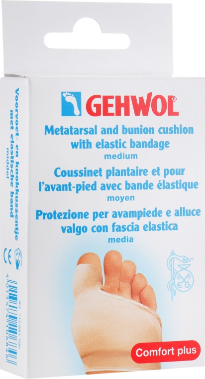Захисна подушка під плюсно і накладка на великий палець із гель-полімеру і еластичної тканини - Gehwol — фото N1