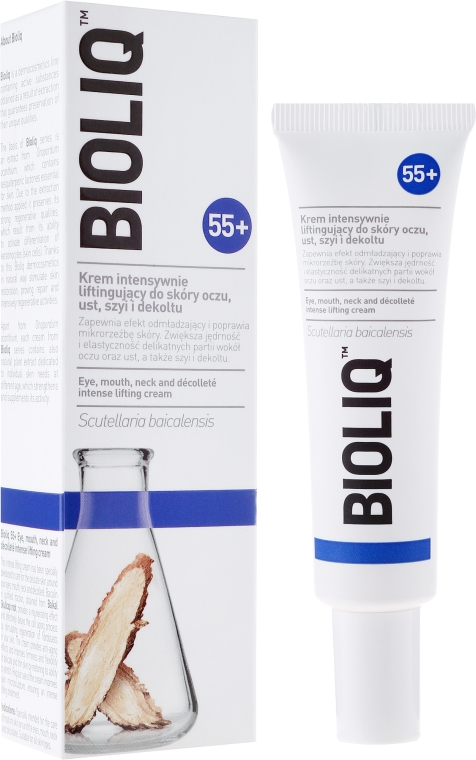 Интенсивный подтягивающий крем для кожи глаз, губ, шеи и декольте - Bioliq 55+ Eye, Mouth, Neck And Decollete Intense Lifting Cream