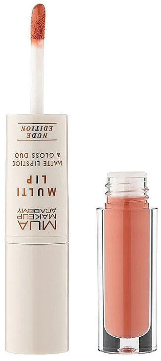 Помада-блиск для губ - MUA Multi Lip Matte Lipstick & Gloss Duo Nude Edition — фото N3
