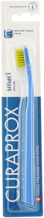 Зубная щетка для детей "CS Smart" (от 5 лет), синяя, салатовая щетина - Curaprox — фото N1