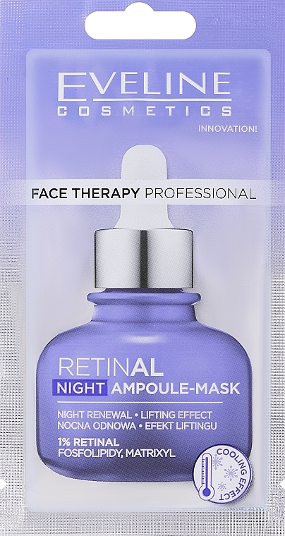 Ампульная ночная крем-маска для лица - Eveline Face Therapy Retinal Night Ampoule-Mask — фото N1