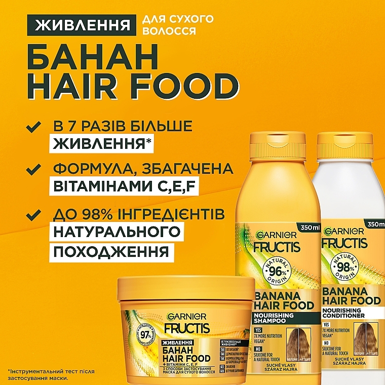 Шампунь "Банан", живлення для дуже сухого волосся - Garnier Fructis HairFood — фото N2