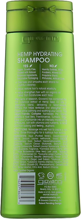 Увлажняющий шампунь с коноплей - Giovanni Hemp Hydrating Shampoo — фото N4