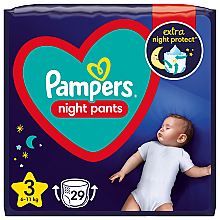 Парфумерія, косметика Підгузки-трусики нічні Night Pants Розмір 3 (6-11 кг), 29 шт. - Pampers