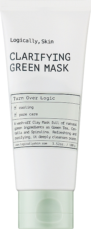 Очищувальна маска з глиною та спіруліною - Logically, Skin Clarifying Green Mask — фото N1