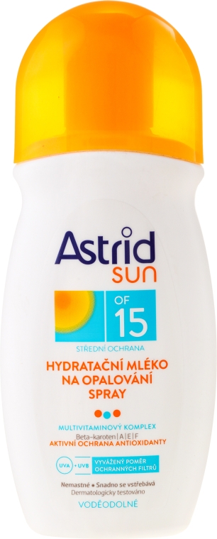 Зволожувальне молочко у спреї - Astrid Sun Moisturizing Milk Spray SPF 15 — фото N1