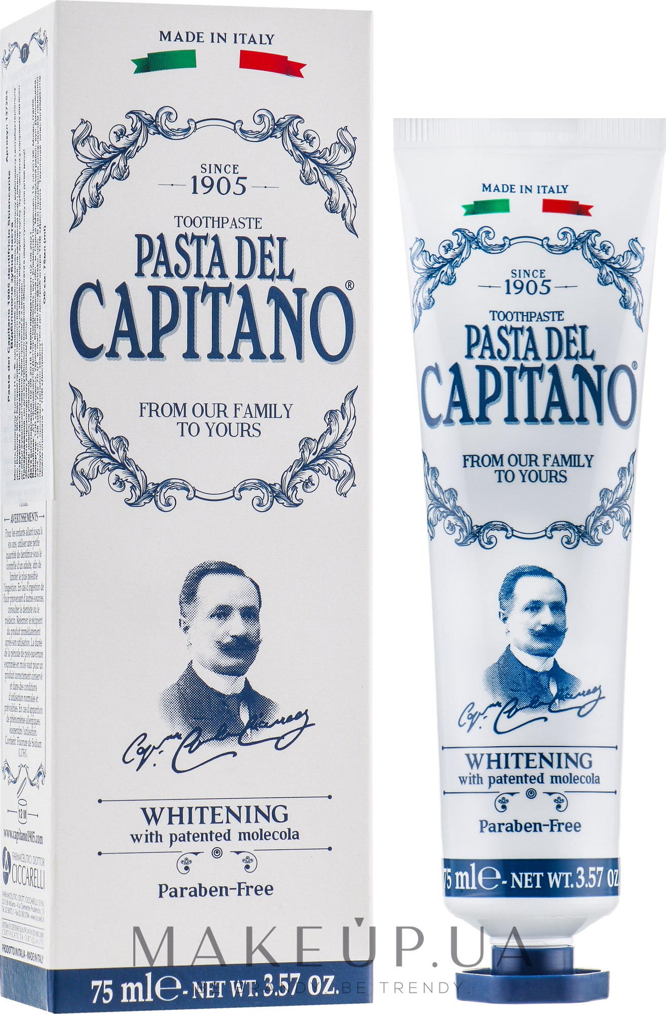 Зубная паста "Отбеливающая" - Pasta Del Capitano Whitening Toothpaste  — фото 75ml