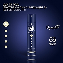Лак для волосся "Ultimate", екстримальна фіксація 5+ - Taft Ultimate 5+ Hairspray — фото N2