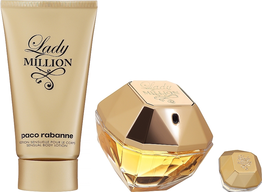 Paco Rabanne Lady Million - Набор (edp/80ml + b/lot/100ml + edp/5ml) — фото N1