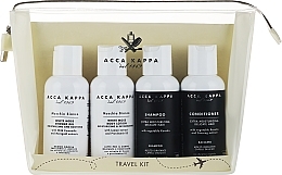 Духи, Парфюмерия, косметика Набор - Acca Kappa White Moss Travel Set (sh/gel/100ml + shm/100ml + b/lot/100ml + cond/100ml + bag)