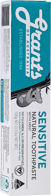 Зубна паста з м'ятним ароматом - Grants of Australia Sensitive With Mint Toothpaste — фото N1