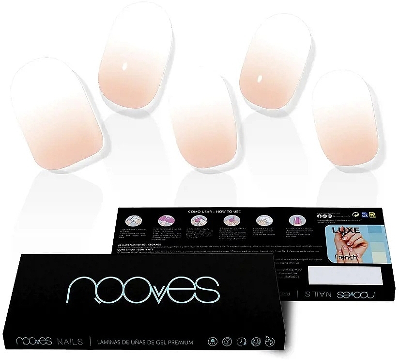 Набір гелевих наліпок для нігтів - Nooves Premium Luxe Nude Baby Boomer Gradient — фото N2