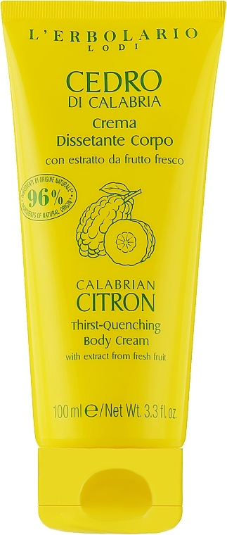 Крем для тела "Калабрийский цитрон" - L'Erbolario Calabrian Citron Thirst-Quenching Body Cream — фото N1