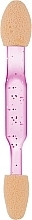 Духи, Парфюмерия, косметика Апликатор для теней 6,5 см CS08P, прозрачная розовая ручка, белый - Cosmo Shop