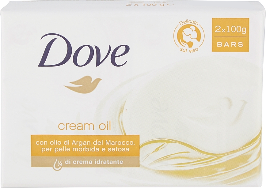 ПОДАРОК! Крем-мыло "Драгоценные масла" - Dove Cream Oil Beauty Bar With Moroccan Oil — фото N5