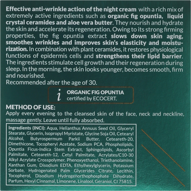 Ночной крем для лица - Ava Laboratorium Opuntica Hydro Hi–Lift Essential Night Cream — фото N3