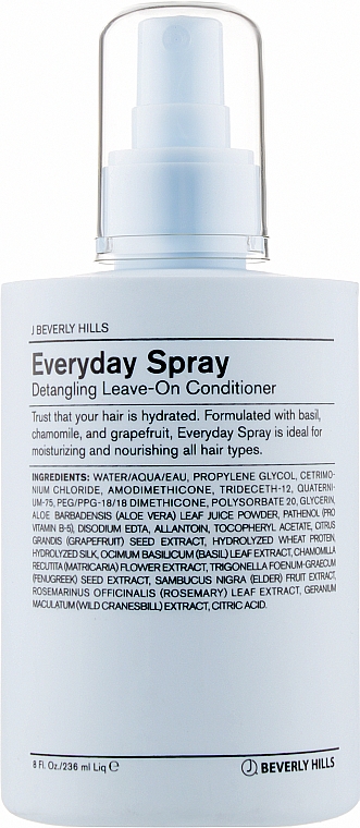 Кондиціонер-спрей незмивний для волосся - J Beverly Hills Blue Style & Finish Everyday Spray Detangling Leave-on Conditioner — фото N1