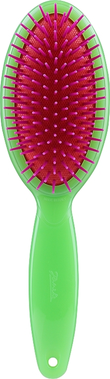 Щітка для волосся 22x6,5 см, зелена - Janeke Large Oval Air-Cushioned Brush — фото N1