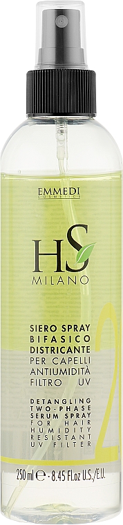 Двухфазная сыворотка для облегчения расчесывания волос - HS Milano Detangling Two-Phase Serum Spray — фото N1