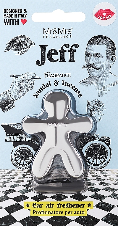 Mr&Mrs Fragrance Jeff Sandal&Incense - Ароматизатор для авто — фото N1