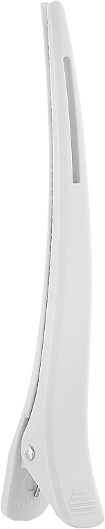 Затискач для волосся пластмасовий, 11.5 см, білий - Vero Professional — фото N1