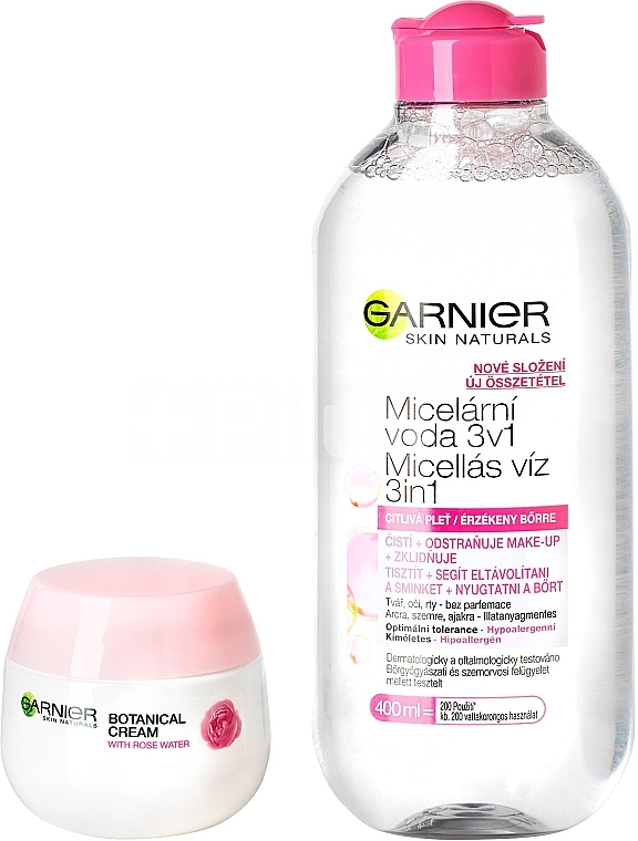 Набор - Garnier Sensitive Skin Rose (micellar/400ml + f/cream/50ml) — фото N2