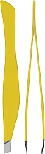 Парфумерія, косметика Пінцет скошений емальований, жовтий - Omkara
