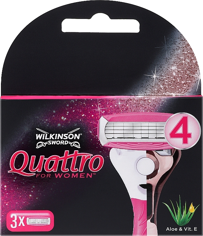Змінні касети для гоління, 3 шт. - Wilkinson Sword Quattro Women — фото N1