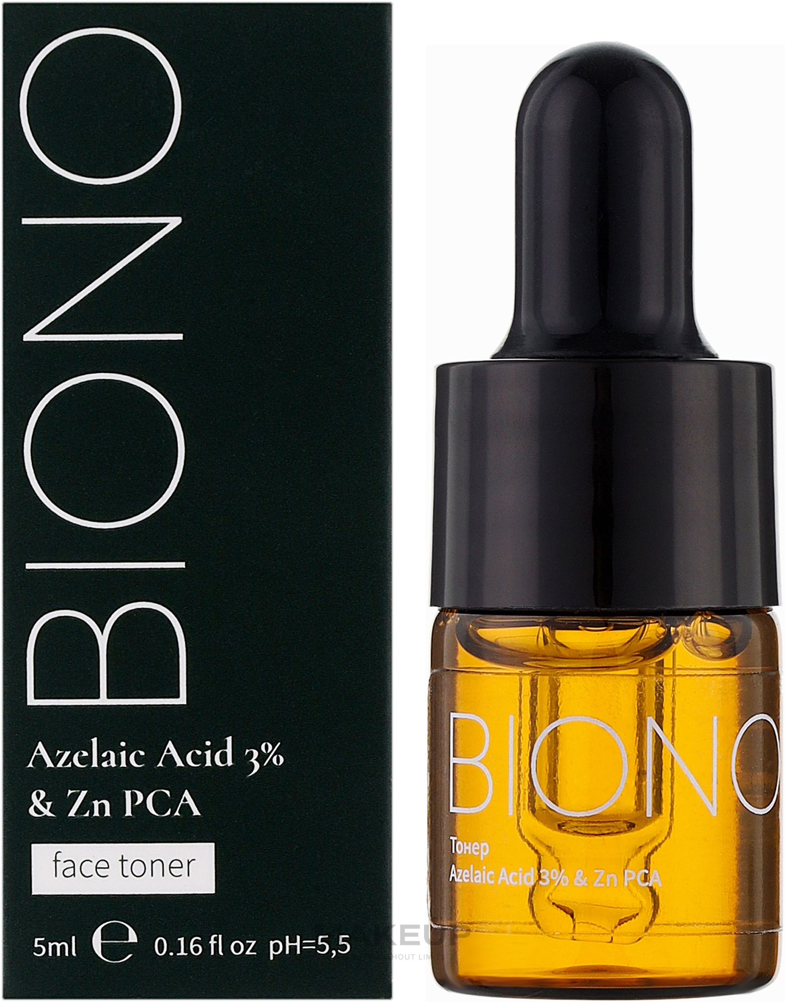 Тонер для лица с азелаиновой кислотой 3% - Biono Azelaic Acid 3% & Zn PCA Face Toner (пробник) — фото 5ml