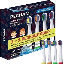 Дитячі насадки до електричної зубної щітки, білі - Pecham — фото N1