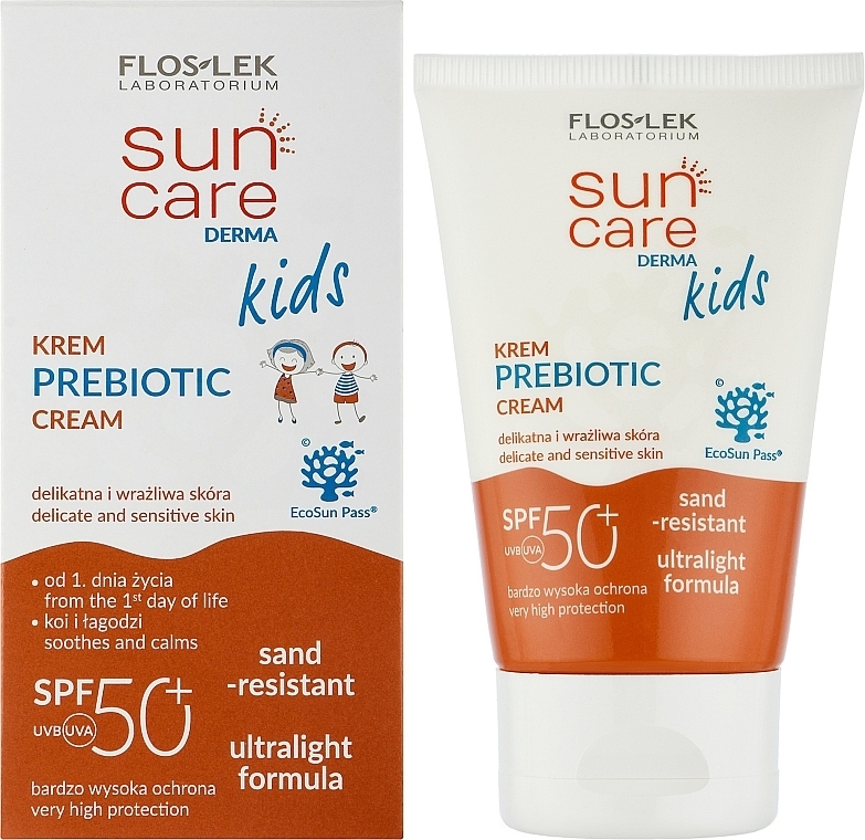 Детский солнцезащитный крем - Floslek Sun Care Derma Kids Prebiotic Cream SPF 50 — фото N2