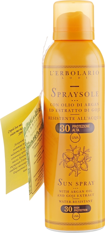 Спрей для загара с аргановым маслом и экстрактом годжи - L'Erbolario Sun Spray SPF30 — фото N1